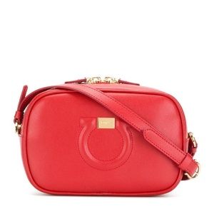 Salvatore Ferragamo Red Saffiano Leather Crossbody